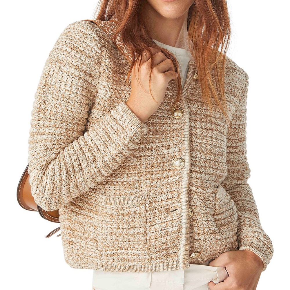 ba&sh Cream Sand Guspa Cardigan size 3 Large
